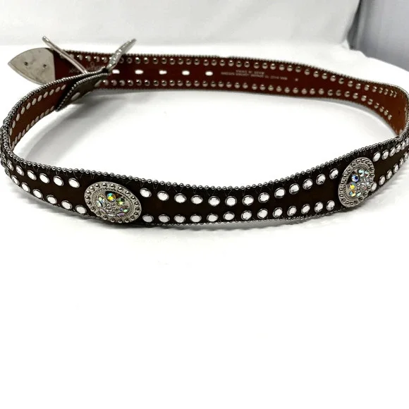 Blazin Roxx Ladies Scalloped Rhinestone Concho Belt Style N3512044 Size Medium - Picture 4 of 7